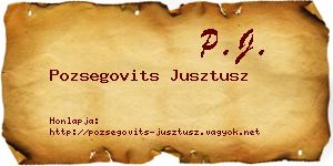 Pozsegovits Jusztusz névjegykártya